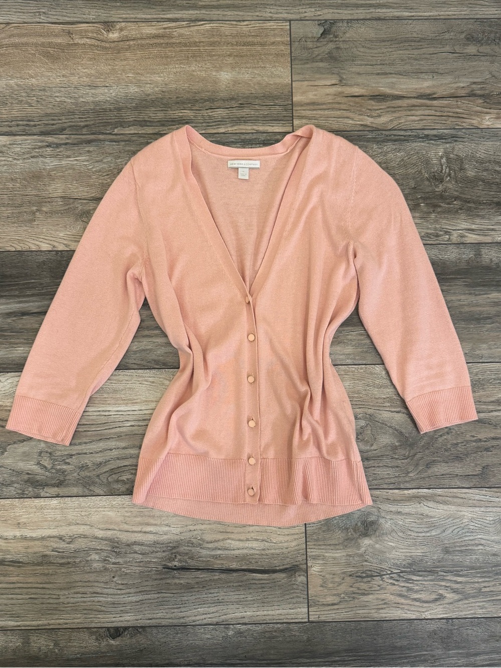 New York & Company Pink Button Front Cardigan Size Medium